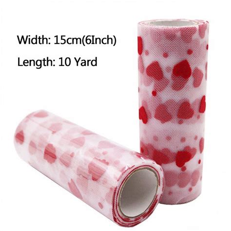 Купить товар Сердце любовь тюль ролл 6 дюймов Ширина 10 метров ткань ...