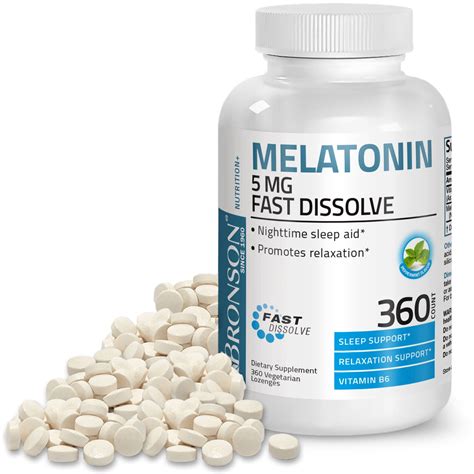 Melatonin 5mg Fast Acting Tablets With Vitamin B6 Night Time Sleep