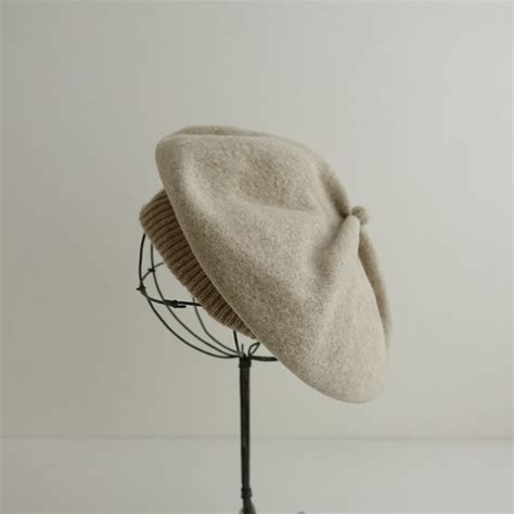 マチュアーハ mature ha beret top gather rib ベレートップギャザーリブ ライトベージュ毛ウール帽子キャップ防寒1021 ベレー帽 売買されたオークション情報