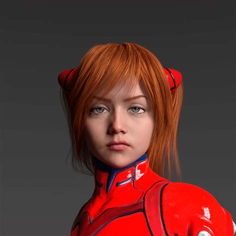 Realistic Asuka langley - Portrait 3D Render by Bal111