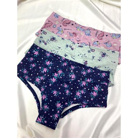 Kit calcinhas estilo cueca feminina de cotton estampada lingerie direto de FÁBRICA ATACADO