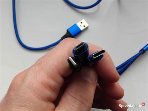 Kabel USB 3w1, USB-C, microUSB, Lightning, 115cm, niebieski, Bydgoszcz ...