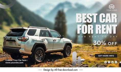 Car rental discount banner template modern realistic Psd in editable ...
