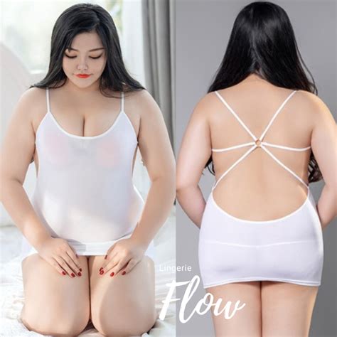 Jual White Dress Sexy Lingerie Bodysuit Dress Jumbo Big Size Over Size Lingerie Ukuran