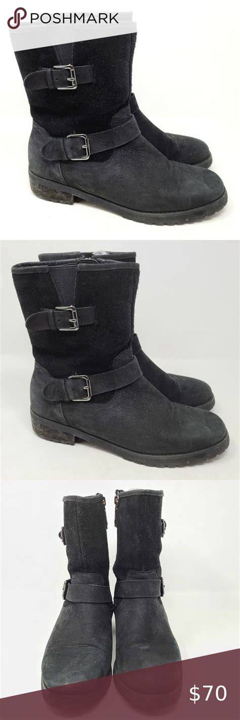 Blondo Black Moto Nubuck Boots Waterproof 7m Womens Waterproof Boots