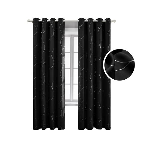 deconovo blackout curtains    silver wave foil  panels