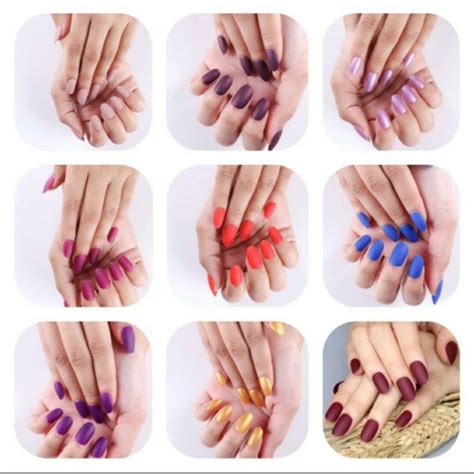 Jual Kuku Palsu Polos Fake Nails Matte Kuku Palsu Berbagai Warna