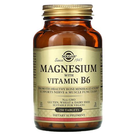 Solgar, Magnesium with Vitamin B6, 250 Tablets - iHerb