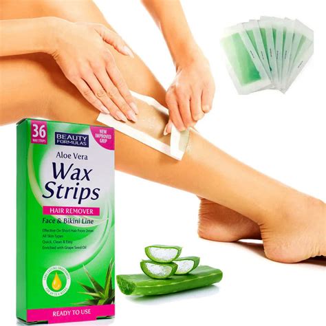 BEAUTY FORMULAS Aloe Vera Wax Strips HAIR REMOVER Face Bikini Line Arfaana