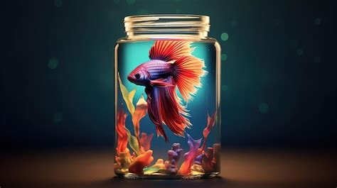 Premium Ai Image Betta Fish In A Jar Generative Ai