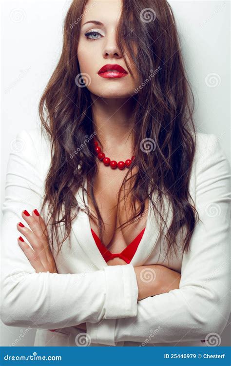 Closeup Portrait Of Sexual Brunette Woman Stock Image Image Of Beauty Shadow