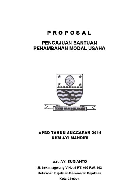 Detail Contoh Proposal Bantuan Modal Usaha Perorangan Doc Koleksi Nomer 10