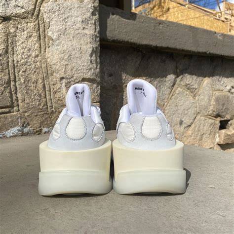 MM6 Maison Margiela Women's Grey and White Trainers | Depop