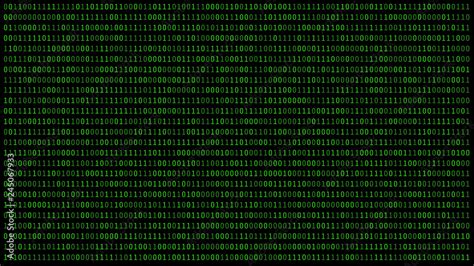 01 or binary numbers on the computer screen on black monitor background metrix, Digital data ...