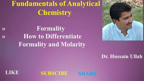 Lecture Molarity And Formality Difference Between Molarity And