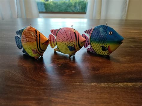 Tropical Fish Ornaments Assorted Set Of 3 Etsy