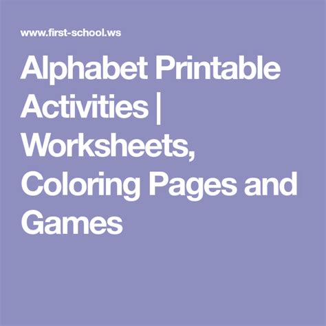 Alphabet printable activities