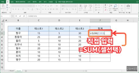 엑셀 더하기 수식 Sum 함수 Sumif 총정리 네이버 블로그