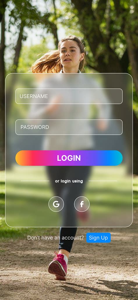 fitness app login glassmorphism ui  tirupathi reddy  dribbble