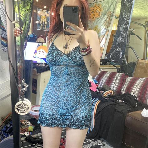 Victorias Secret Lingerie Dress Blue Cheetah Print Depop