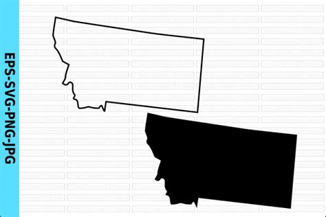 Montana Outline Montana Silhouette Graphic By Tgt Designs · Creative