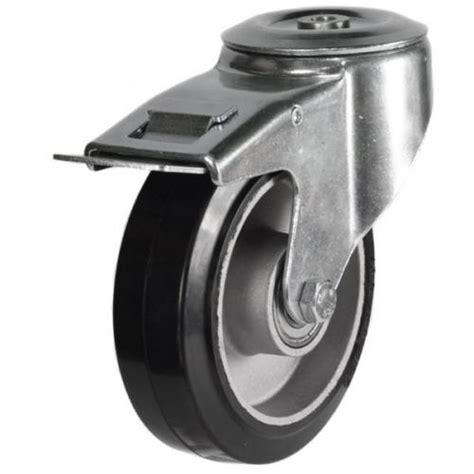 Mm Rubber Swivel Braked Castor Kg Max Load