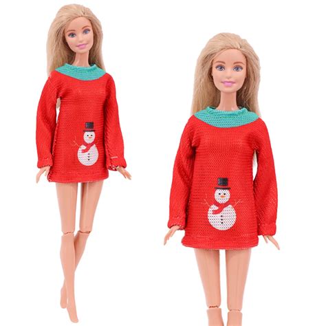 Barbie oyuncak bebek giysileri noel kazak eşarp bebek aksesuarları fit