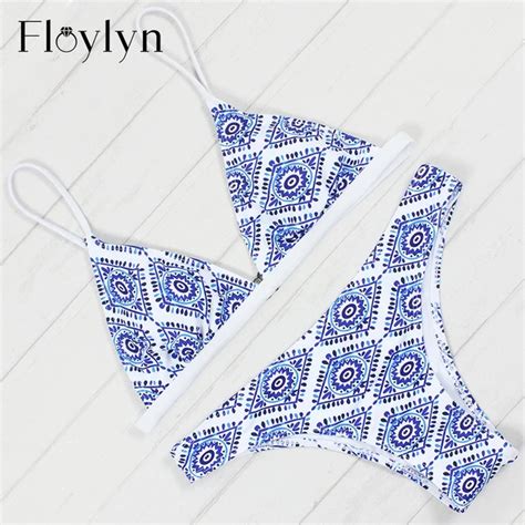 Floylyn 2017 Sexy Triangle Bikini Set Women Push Up Swimwear Brazilian