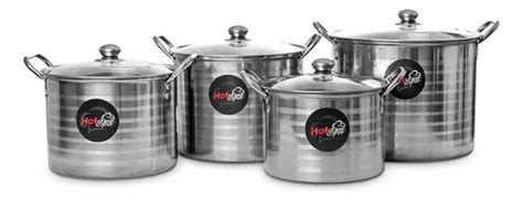 Set Ollas Hot Spot Z Acero Inoxidable Con Tapa De Cristal Y Lts Cuotas Sin