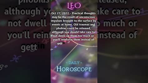 Leo Daily Horoscope Today Leo Tarot You Should Take Care Oct