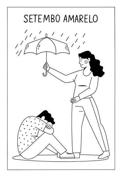 Setembro Amarelo Para Colorir - Desenhos do Setembro Amarelo para colorir - Bora Colorir