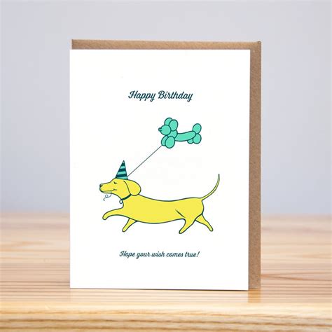 Weiner Dog Birthday Card // Letterpress - Etsy