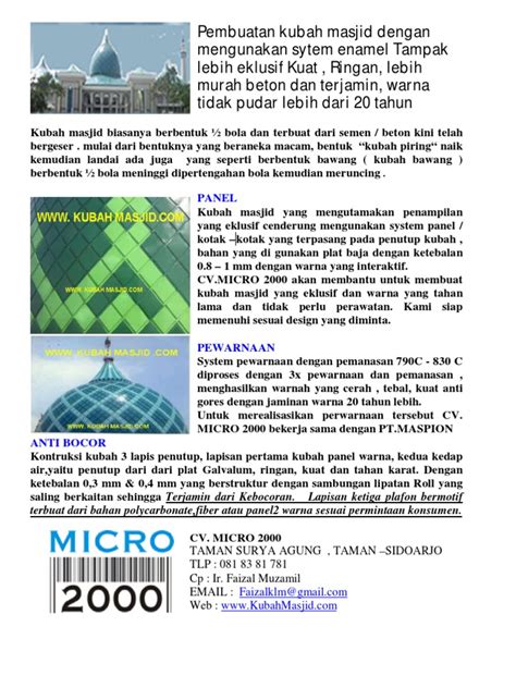 Brosur Kubah Masjid Pdf Griya And Taman