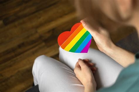 Premium Photo Gay Rainbow Flag In Heart Shape LGBT Symbol Concept Photo Of Tolerance Gay