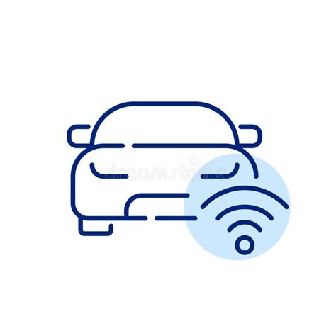 Car And Wifi Symbol Autonomous Vehicle Pixel Perfect Icon Stock