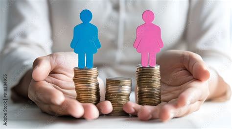 Conceptual Representation Of Gender Pay Gap Using Coins And Figures