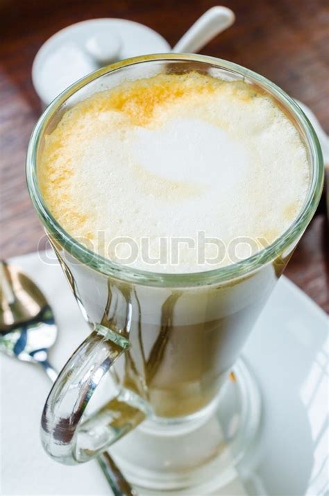 Hot Latte In The Tall Glass Stock Image Colourbox