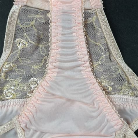 Vintage Thong Panties S Double String Bikini Satin Lace Second Skin Shiny Y K EBay