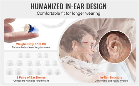 Vevor Hearing Aids For Senior Rechargeable Hearing Amplifiers And 8 Pair