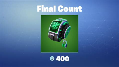 Final Count Fortnite Back Bling Youtube