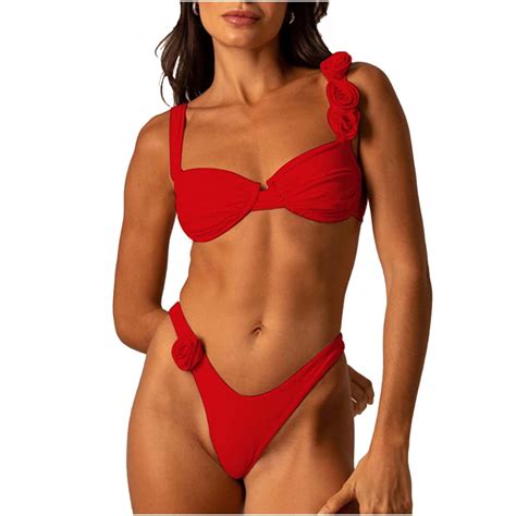 Gersome Women S Summer Bathing Suits V Neck Bikini Set Sexy Halter Low
