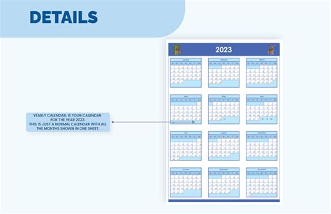 Yearly Calendar Template in Word, Google Docs, Excel, Google Sheets ...