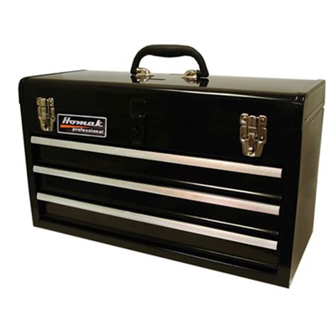 20 In Black 3 Drawer Tool Box w/ Ball Bearing | Homak | BK01032101