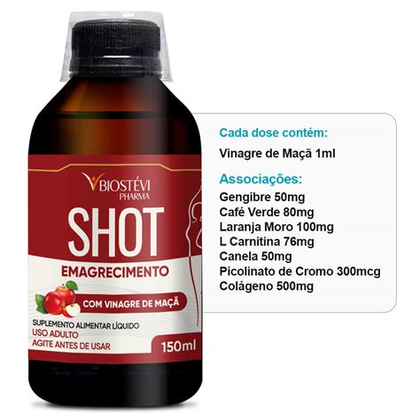 Shot Para Desinflamar O Corpo E Emagrecer - Shot Emagrecimento - 150ml (Emagrecimento saudável) - Biostévi