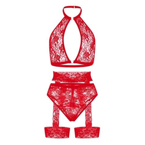 Nouveau Sexy Mode Dentelle Lingerie Sous Vêtements Vêtements De Nuit Sans Anneau En Acier Pyjama