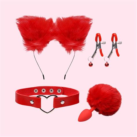 KIT TIARA PLUG ANAL POMPOM 4 ITENS Vênus Sex Shop