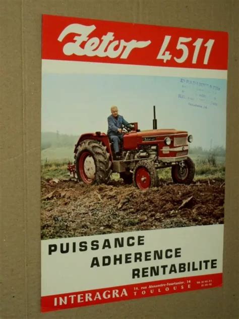 PROSPECTUS TRACTEUR ZETOR 4511 Brochure Tractor Traktor Trattore