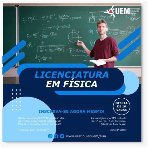 Sisu Encerra Amanh Se Inscreva No Curso De Licenciatura Em F Sica Do