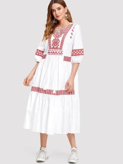 Платье с кисточками и вышивкой | Fashion clothes women, Embroidery ...