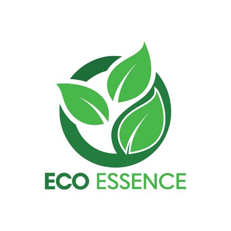 Eco Essence Logo Flat Silhouette Illustration On White Background